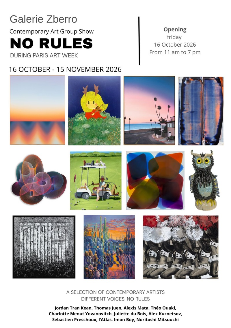 No Rules group exhibition poster, Galerie Zberro, 16 October to 15 November 2026